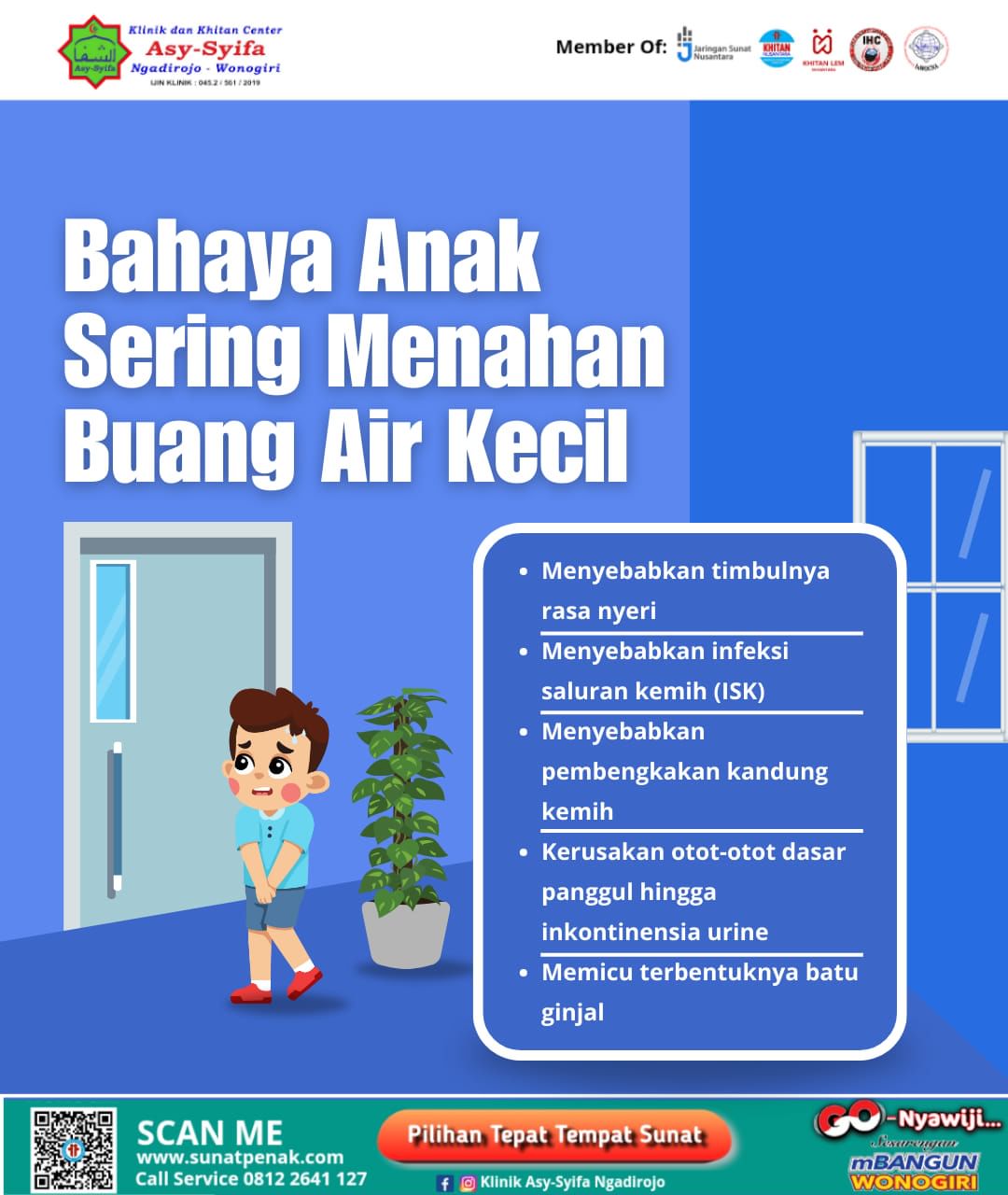 Bahaya Anak Sering Menahan Buang Air Kecil Menurut Klinik dan Khitan Center Asy Syifa Ngadirojo - 0812 2641 127