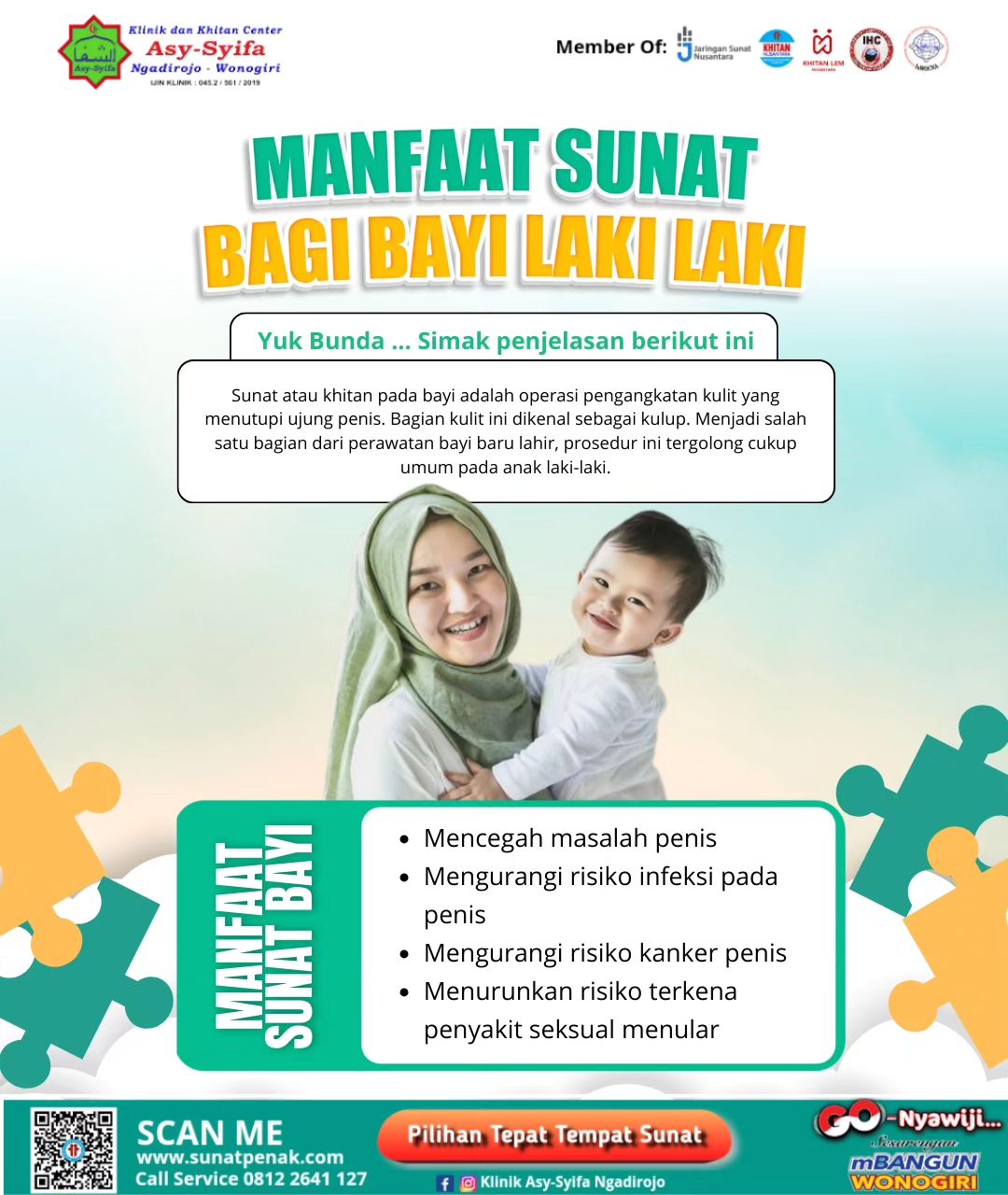 Klinik dan Khitan Center Asy Syifa Ngadirojo : Yuk Simak Manfaat Sunat Bagi Bayi Laki-laki - 0812 2641 127