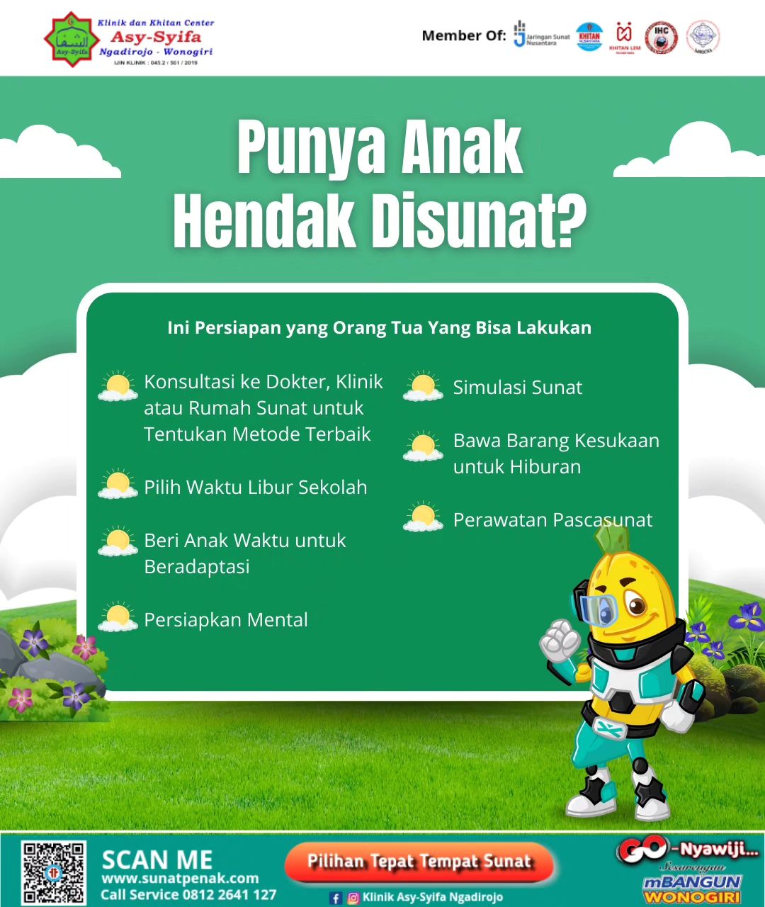 Klinik dan Khitan Center Asy Syifa Ngadirojo : Punya Anak Hendak Di Sunat? Ini Persiapan Yang Orang Tua Harus Siapkan - 0812 2641 127