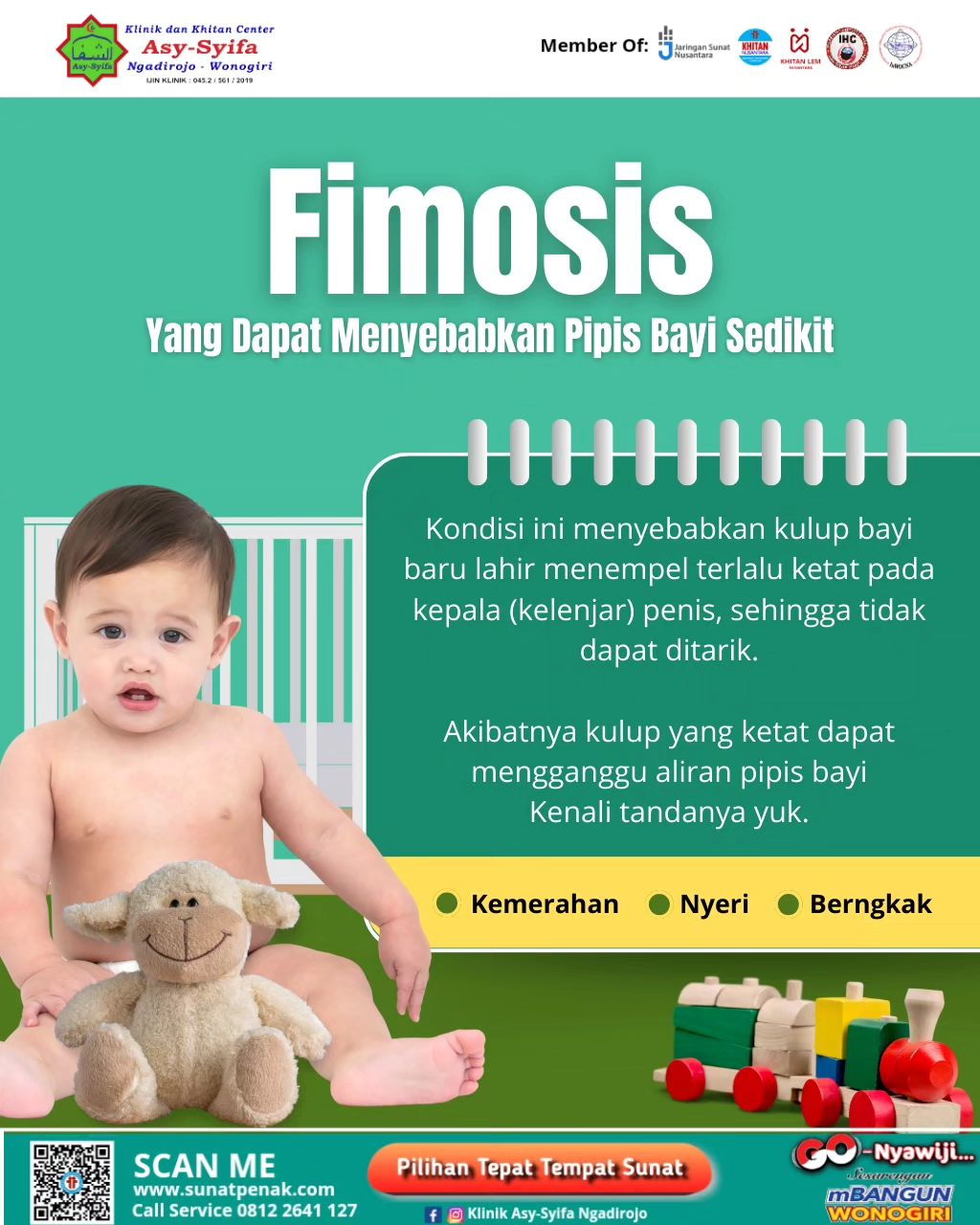Klinik dan Khitan Center Asy Syifa Ngadirojo : Fimosis Yang Dapat Menyebabkan Pipis Bayi Sedikit - 0812 2641 127