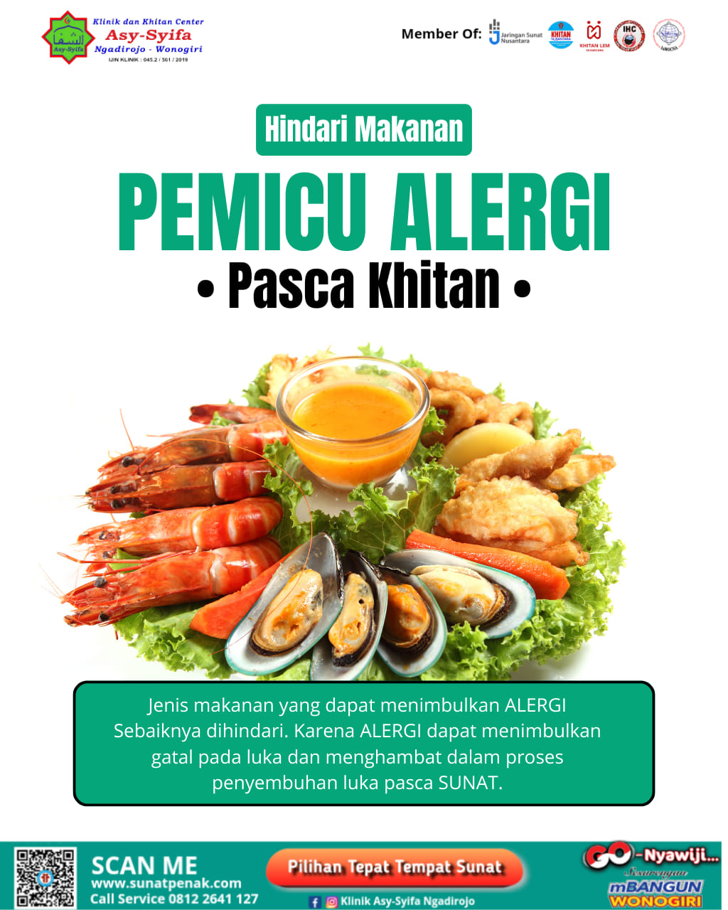 Klinik dan Khitan Center Asy Syifa Ngadirojo : Hindari Makanan Pemicu Alergi Pasca Khitan - 0812 2641 127