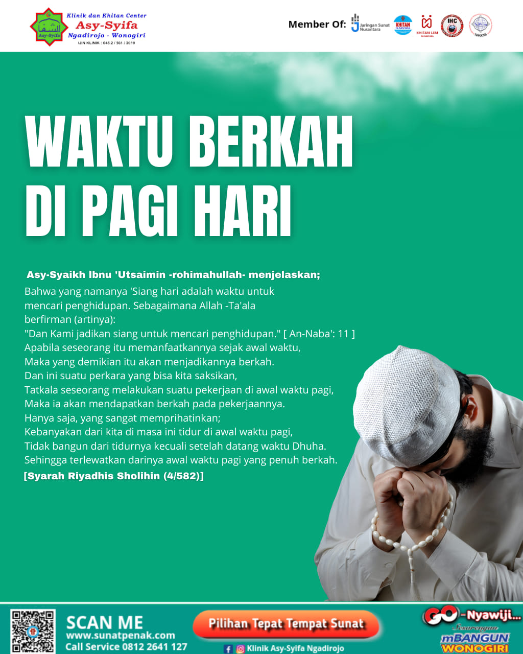 Waktu Berkah di Pagi Hari Bisa Sunat Di Klinik dan Khitan Center Asy Syifa Ngadirojo - 0812 2641 127