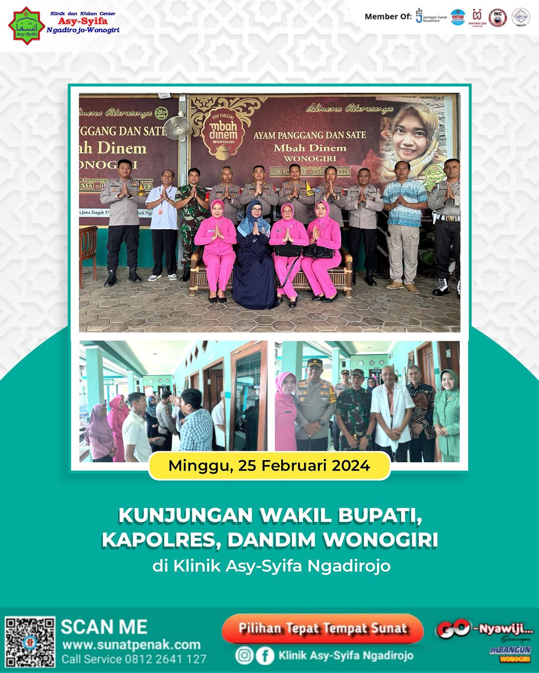 Kunjungan Wakil Bupati, Kapolres, Dandim ke Klinik dan Khitan Center Asy Syifa Ngadirojo - 0812 2641 127