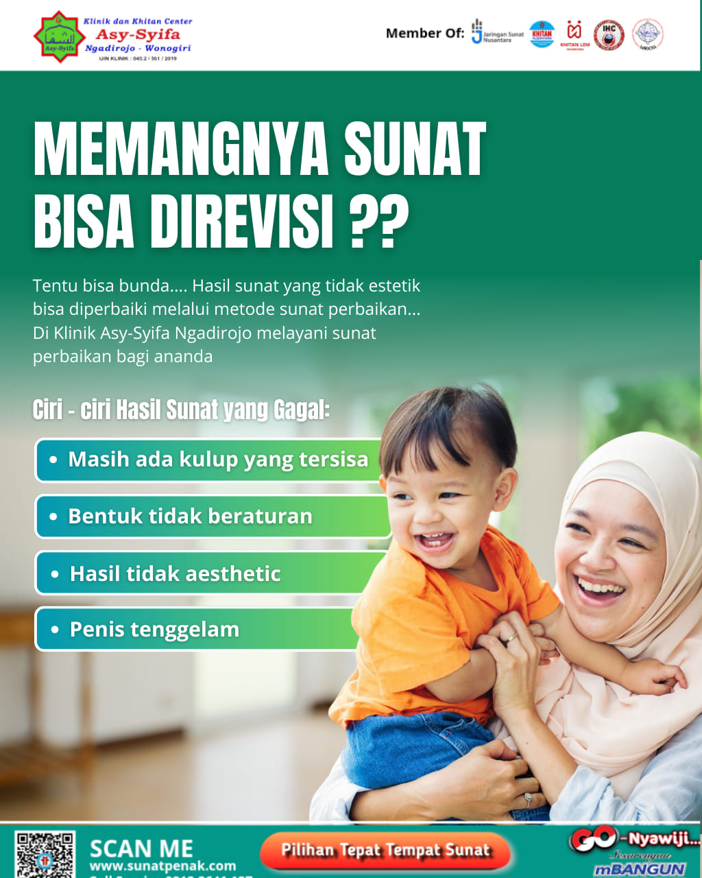 Memangnya Sunat Bisa Direvisi??? Hasil Sunat Yang Tidak Estetik Bisa Diperbaiki di Klinik Dan Khitan Center Asy Syifa Ngadirojo - 0812 2641 127