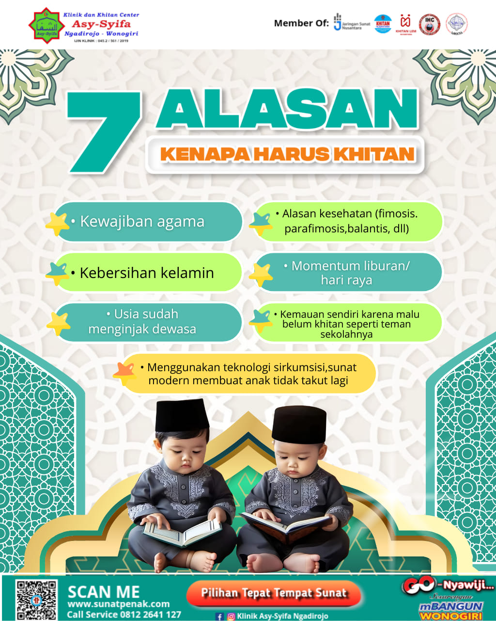 Klinik dan Khitan Center Asy Syifa Ngadirojo : 7 Alasan Kenapa Harus Khitan - 0812 2641 127