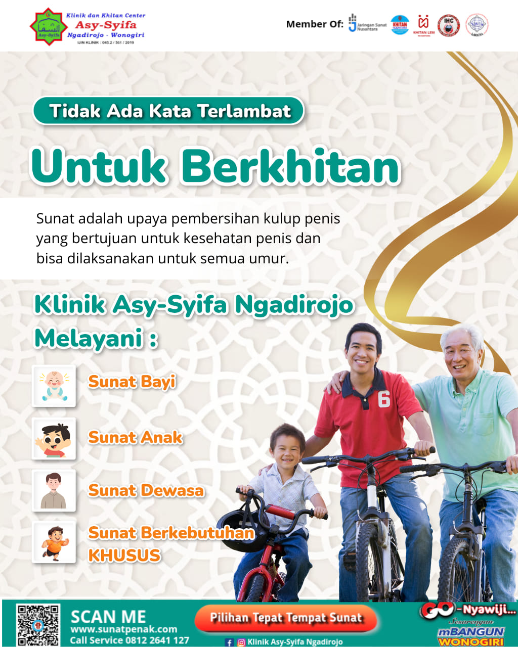 Tidak Ada Kata Terlambat Untuk Berkhitan : Klinik dan Khitan Center Asy Syifa Ngadirojo Melayani Sunat Berbagai Usia - 0812 2641 127
