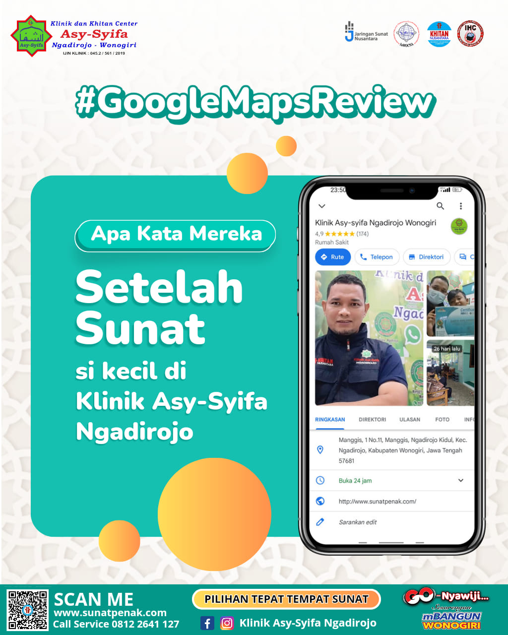 Google Maps Review : Apa Kata Mereka Setelah Sunat Si Kecil di Klinik dan Khitan Center Asy Syifa Ngadirojo - 0812 2641 127