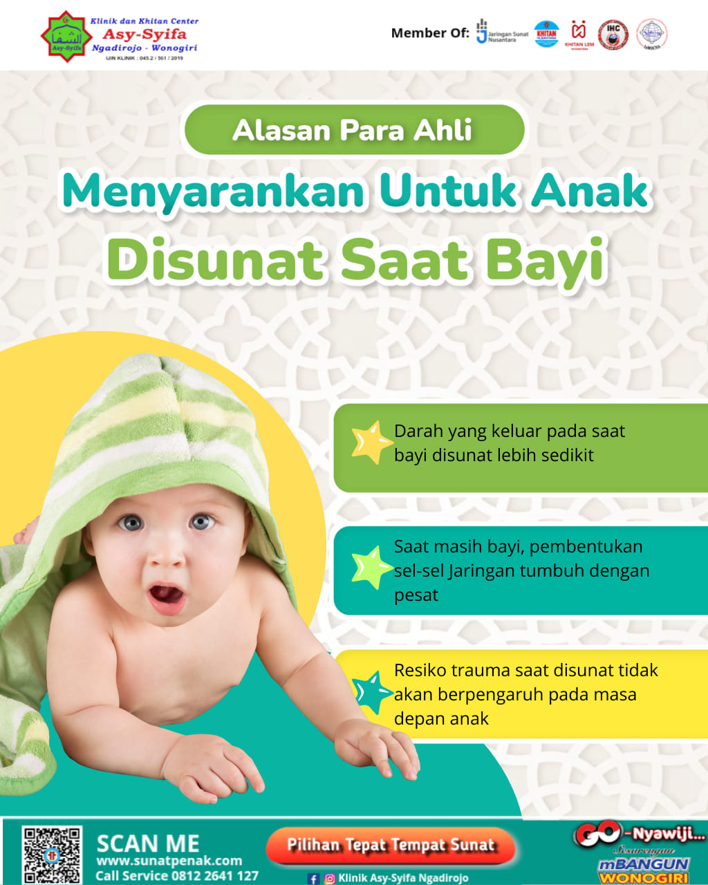 Klinik dan Khitan Center Asy Syifa Ngadirojo Wonogiri : Alasan Para Ahli Menyarankan Anak Di Sunat Saat Bayi - 0812 2641 127