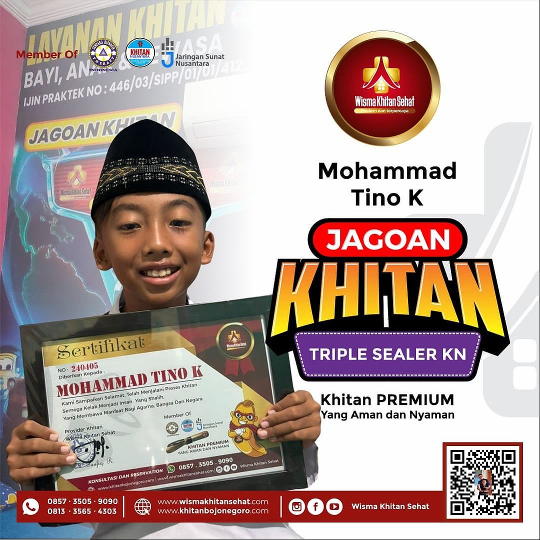 Khitan Premium Metode Triple Sealer KN : Khitan Nyaman di Wisma Khitan Sehat Bojonegoro - 0857 3505 9090