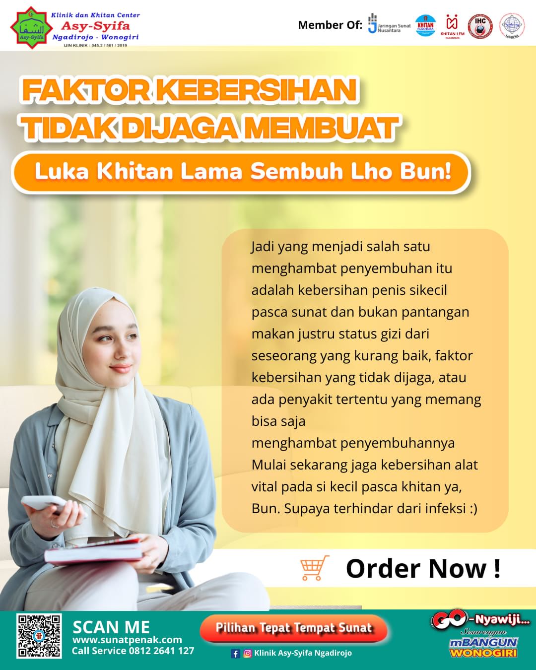 Klinik Asy Syifa Ngadirojo Wonogiri : Faktor Kebersihan Tidak Dijaga Membuat Luka Khitan Lama Sembuh - 0812 2641 127