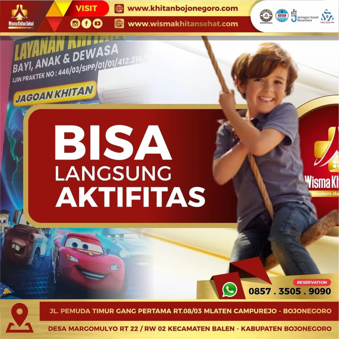 Kecanggihan Khitan di Wisma Khitan Sehat Bisa Langsung Aktivitas - 0857 3505 9090