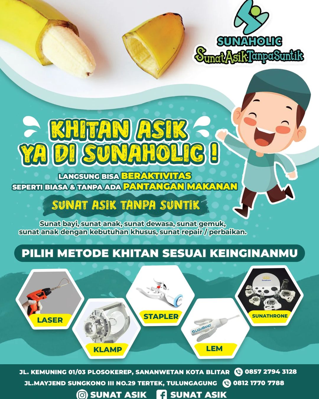 Khitan Asik Ya di Sunaholic : Sunat Segala Usia dan Pilihan Metode Sesuai Keinginan - 0812 1770 7788
