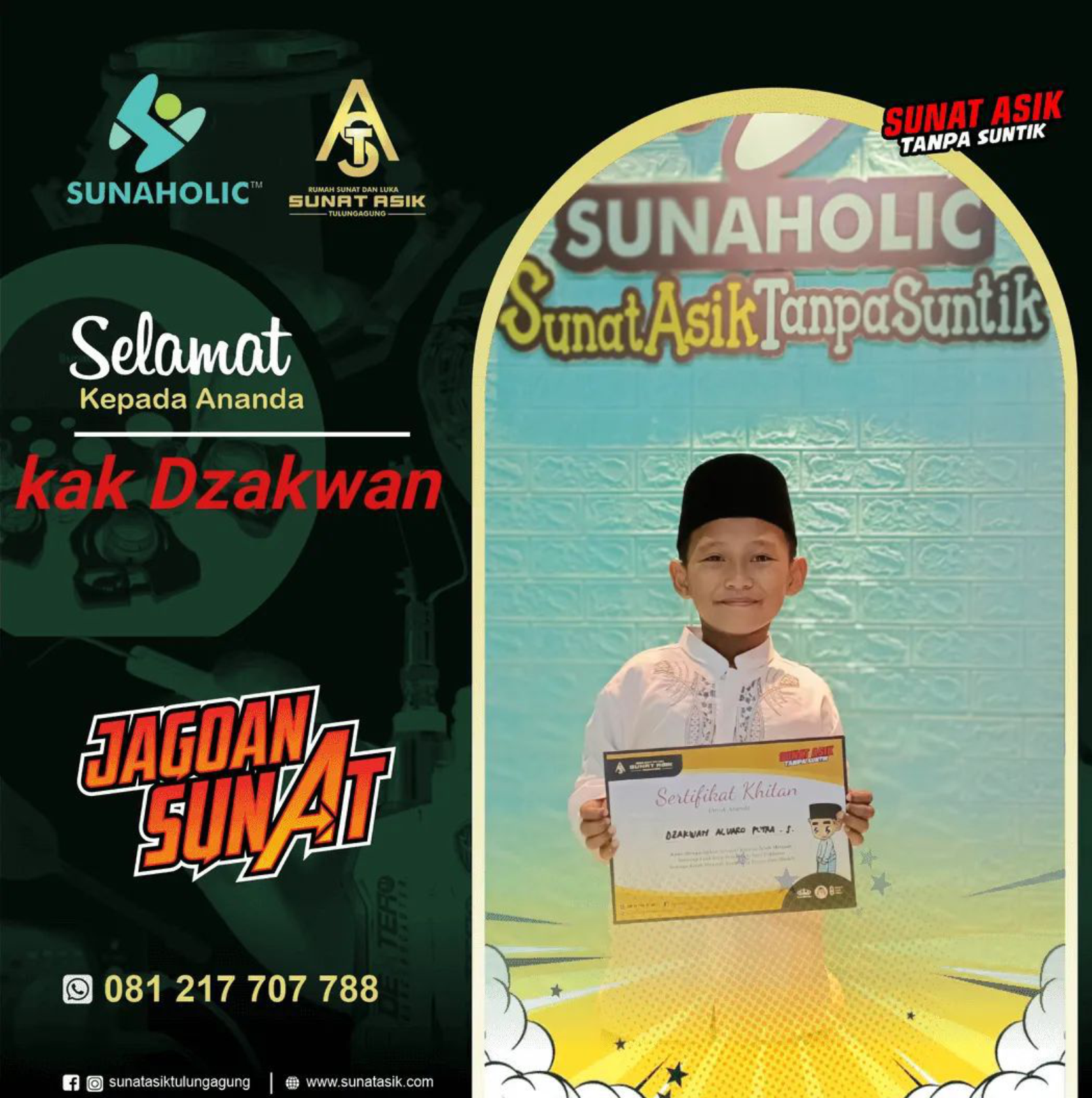 Sunat Anak Jagoan di Sunaholic : Sunat Menjadi Simbol Keberanian Anak Tulungagung - 0812 1770 7788