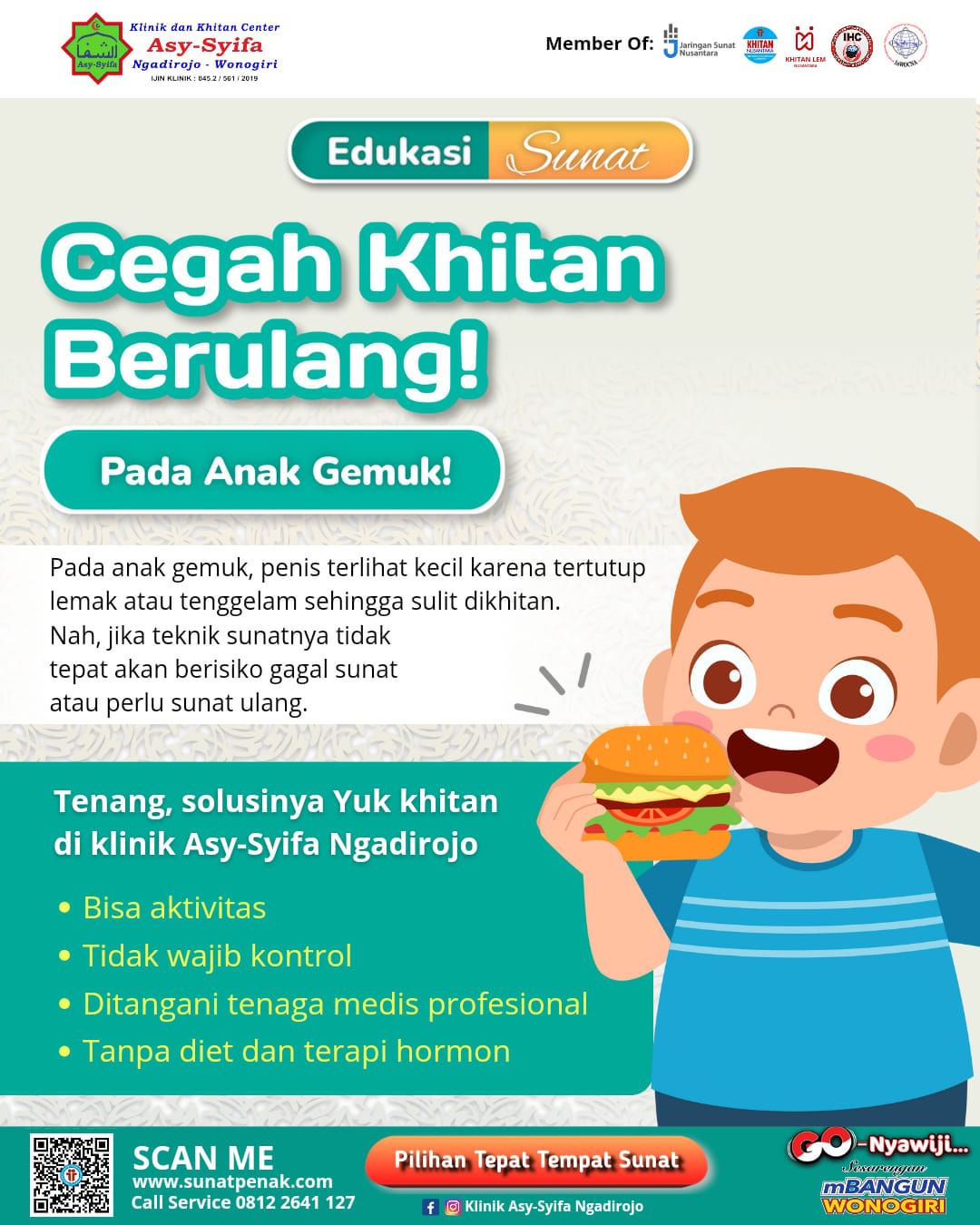 Edukasi Sunat : Cegah Khitan Berulang Pada Anak Gemuk di Klinik Asy Syifa Ngadirojo - 0812 2641 127