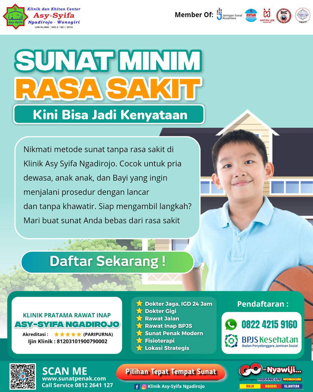Sunat Minim Rasa Sakit Kini Bisa Jadi Kenyataan di Klinik Asy Syifa Ngadirojo - 0812 2641 127
