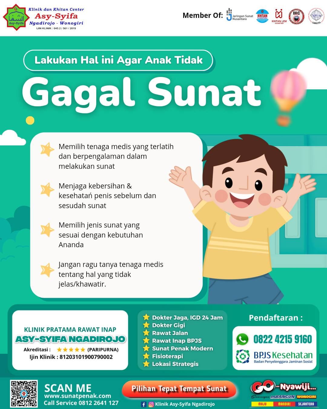 Gagal Sunat Klinik Asy Syifa Ngadirojo : Tips Agar Anak Tidak Gagal Sunat - 0812 2641 127