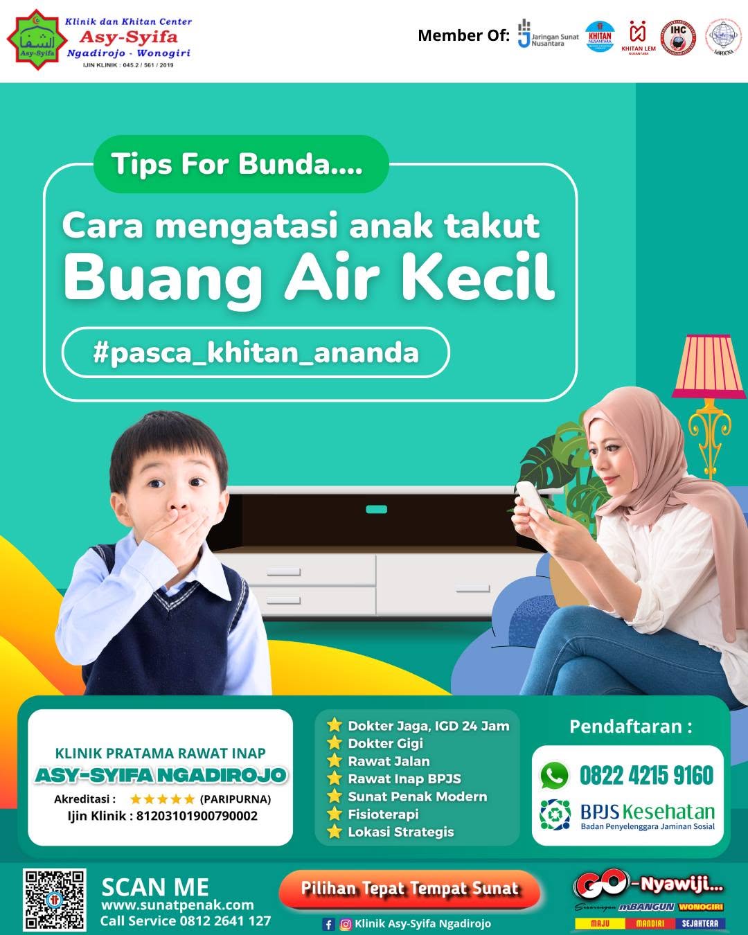 Tips Dari Klinik Asy Syifa Ngadirojo : Cara Mengatasi Anak Takut Buang Air Kecil Pasca Khitan - 0812 2641 127