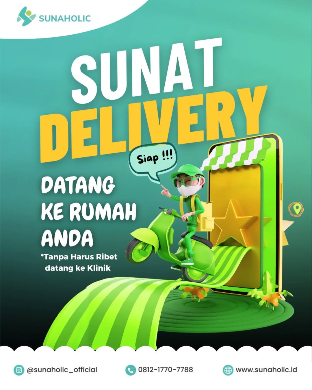 Sunat Delivery dengan Klinik Sunaholic - Siap Datang ke Rumah Anda Tanpa Harus Ribet Datang Ke Klinik (Tulungagung, Blitar, Kediri) - 0812 1770 7788