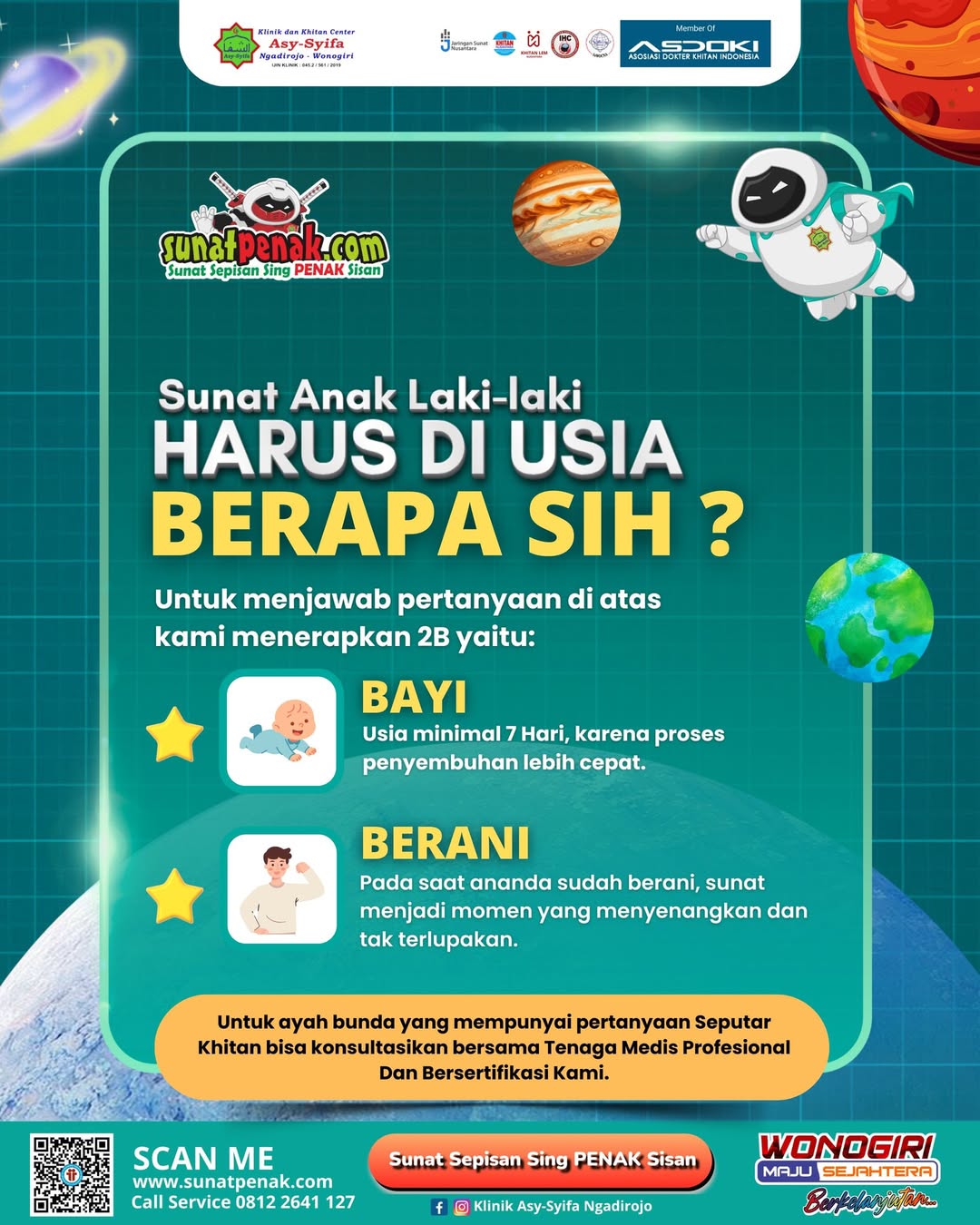 Saran Sunat Usia Berapa Sih? Simak Penjelasan & Solusi Khitan Anak di Klinik Asy Syifa Ngadirojo