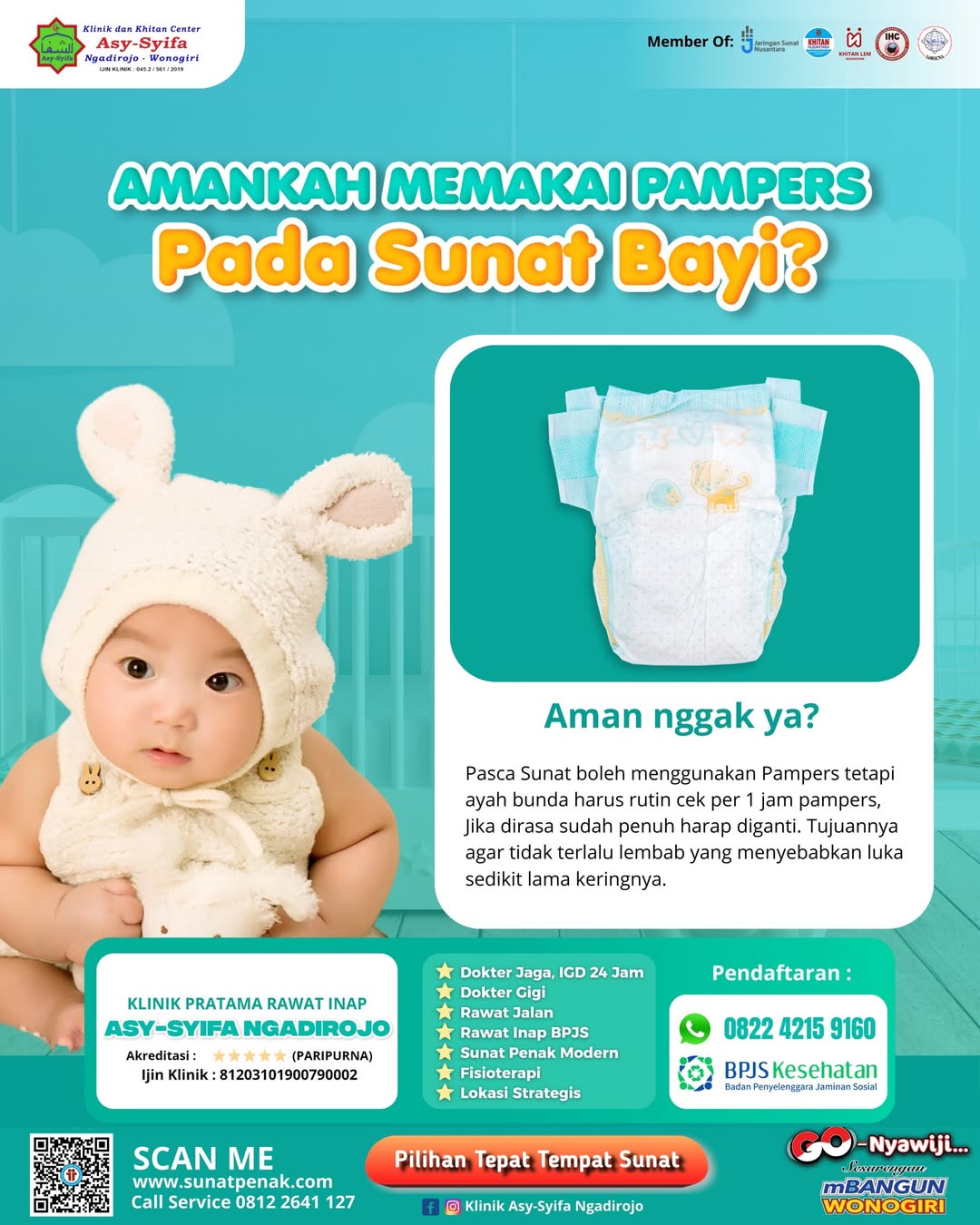 Bayi Baru Sunat, Boleh Pakai Pampers Nggak? Ini Penjelasan Klinik Asy Syifa Ngadirojo